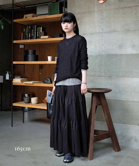 taffeta pleated skirt/2color
