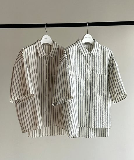 【setup対応】soft stripe short sleeve shirt / soft stripe easy pants /2color