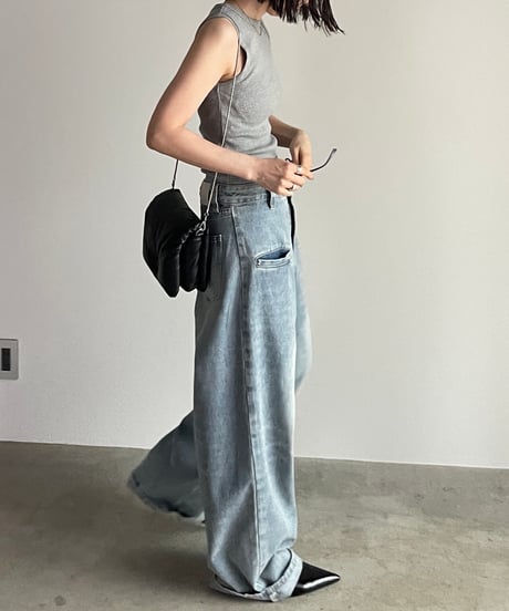 loose denim pants/2size