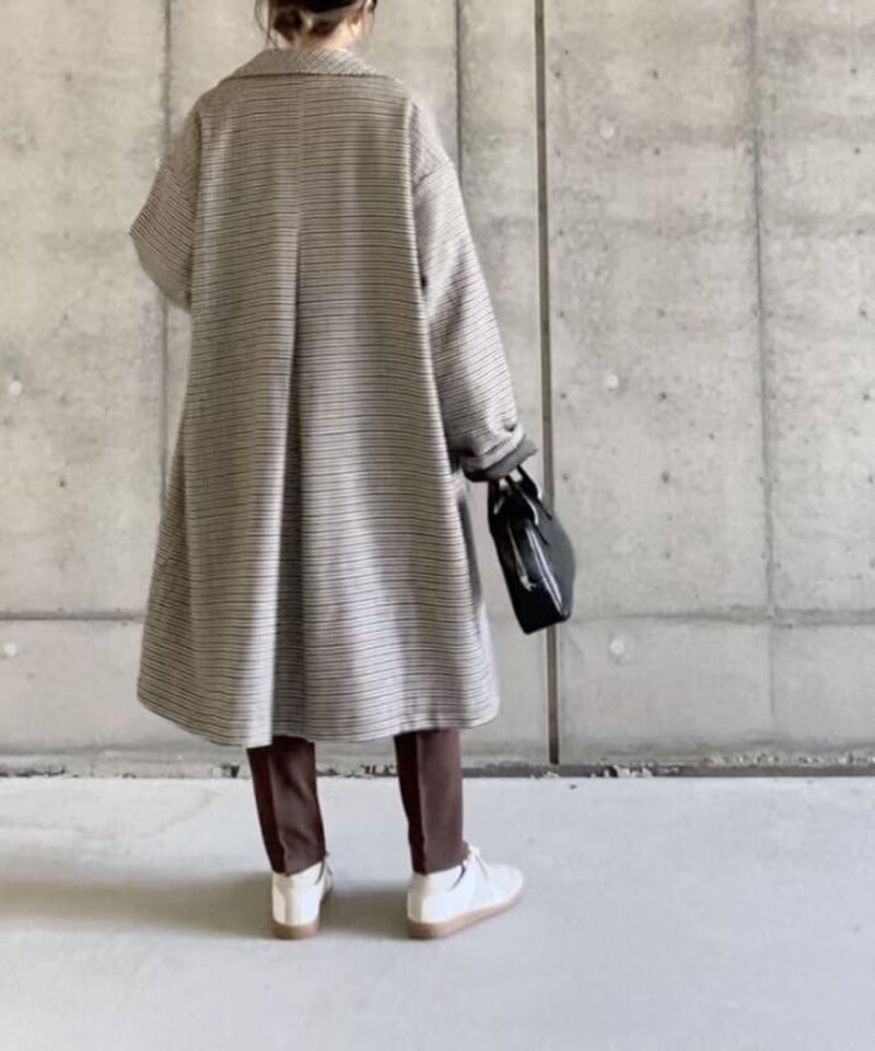 wool mix soutien collar plaid coat〈送料無料〉 | F A