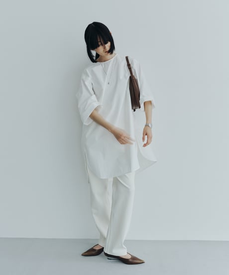 【FINE】back button tunic shirt