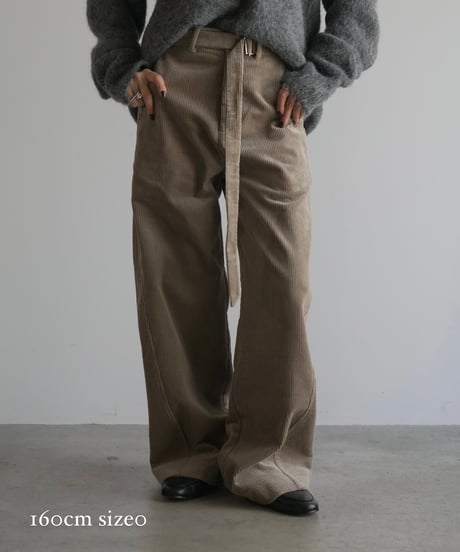 【FINE】corduroy wide curve pants/3size