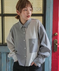 cropped design shirt/3color