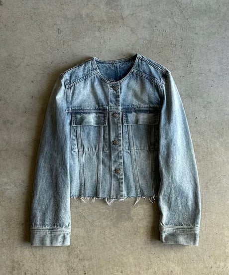 【FINE】frayed edge denim jaket/2color