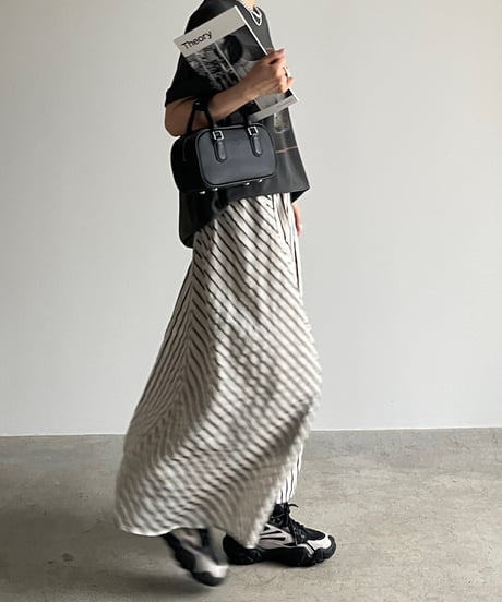 stripe flare skirt