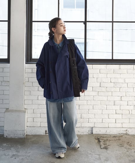 stand collar coverall/3color