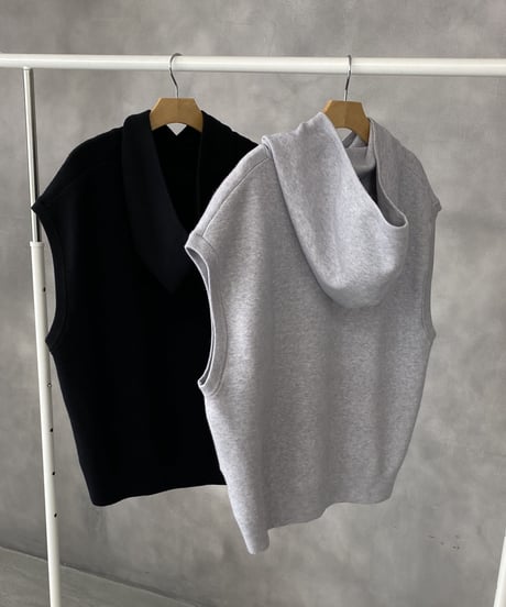 hoodie vest/2color
