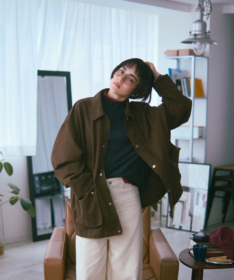 check cuff field jacket/2color