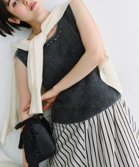 stone wash rib tank top