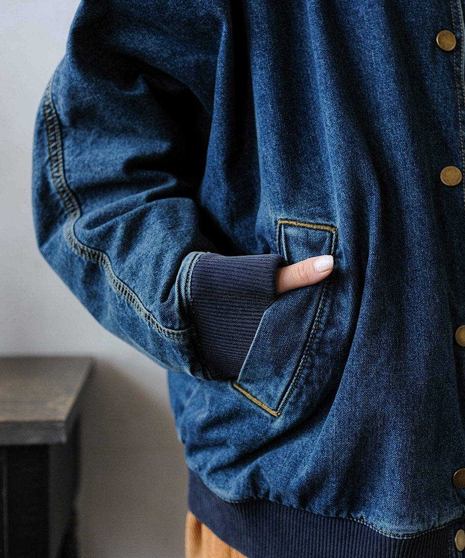 stand collar denim blouson | F A S H I R U