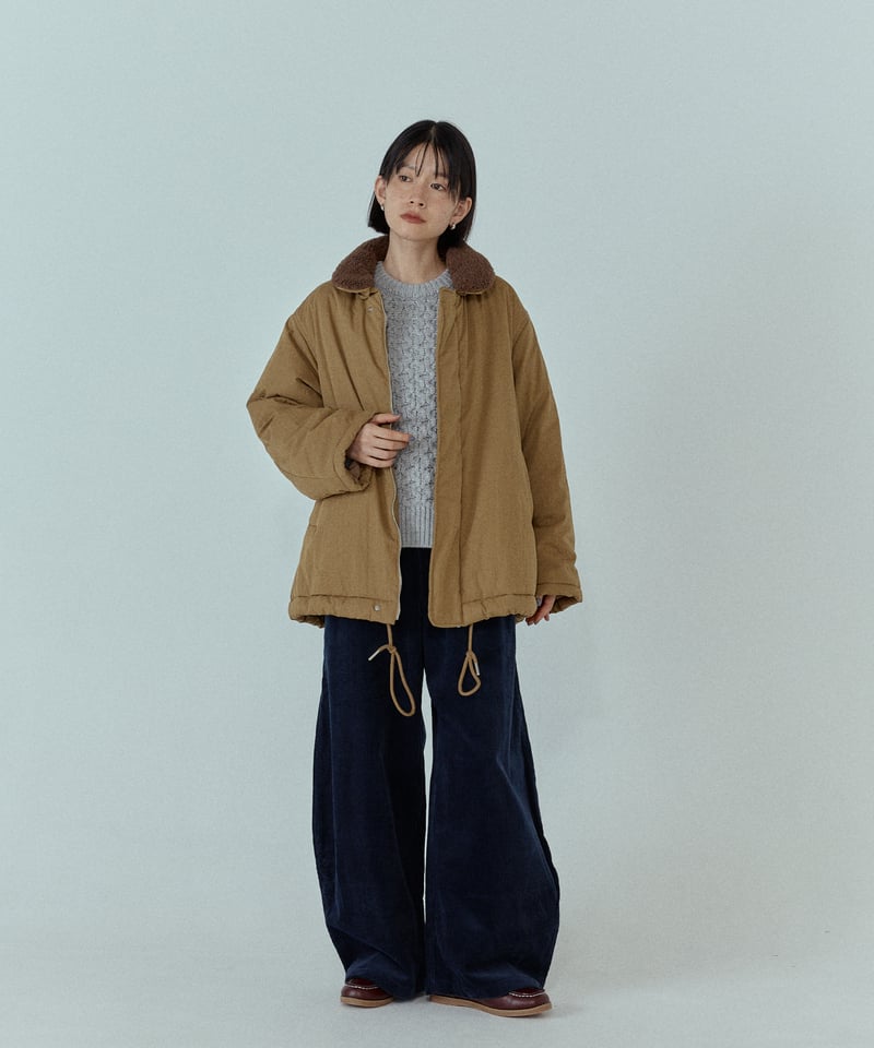 fashiru ボアカラーパッファーJK 新品　BLACK boa collar puffer JK/2color | F A S H I R U