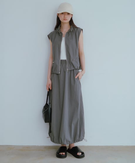 nylon drawst set up（vest × skirt )