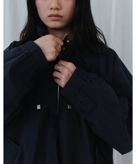 drawstring collar blouson / 2color
