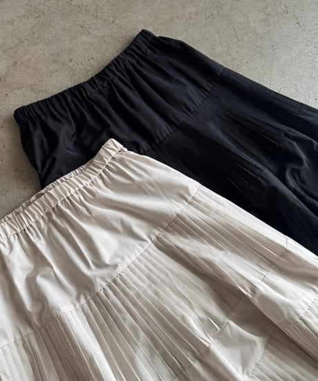 taffeta pleated skirt/2color