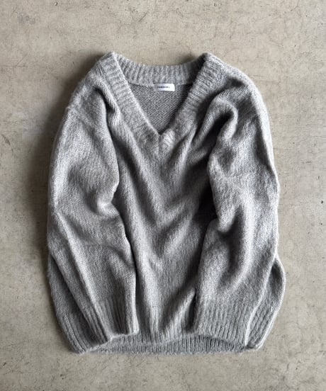 V neck mohair blend mixed color knit/4color