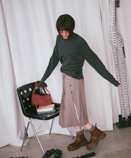 layered pleat midi skirt/2color/3size