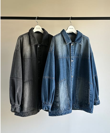 gradation denim jacket/2color