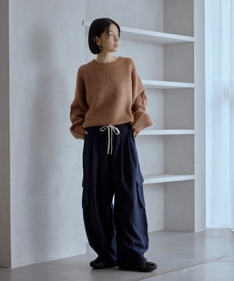 mohair blend mixed color knit/4color