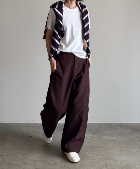 burgundy curve pants/3size