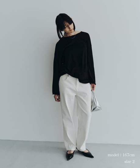 【FINE】straight white denim pants/3size