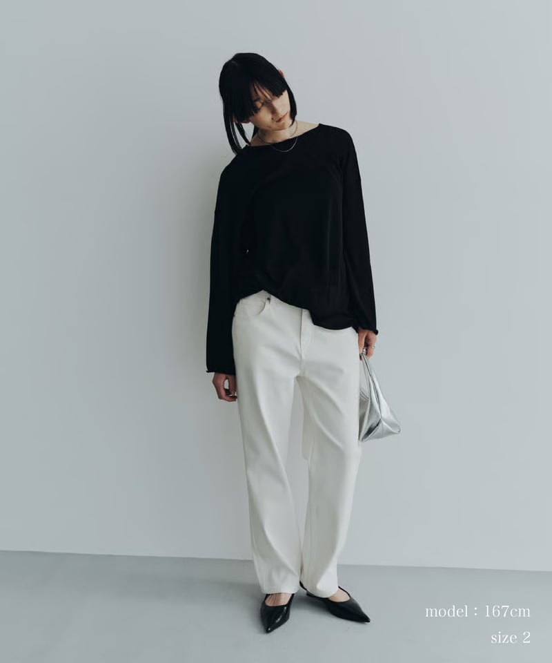 HAYATOページ FINE】straight white denim pants/3size | F A S