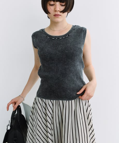 stone wash rib tank top