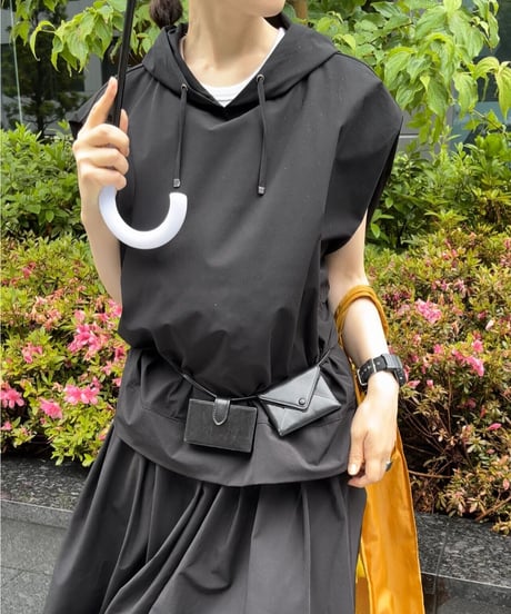 【setup対応】　no sleeve hoodie / tuck flare skirt （UV/feeling cold/waterproof）