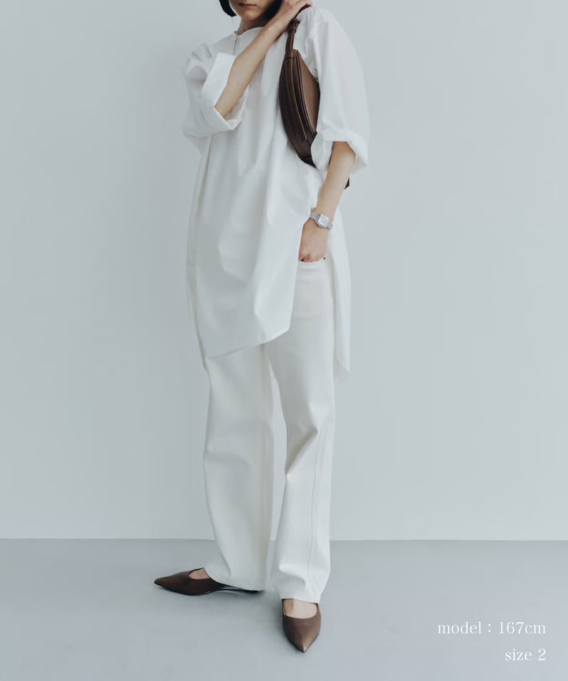 FINE】straight white denim pants/3size | F A S