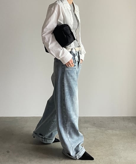 loose denim pants/2size