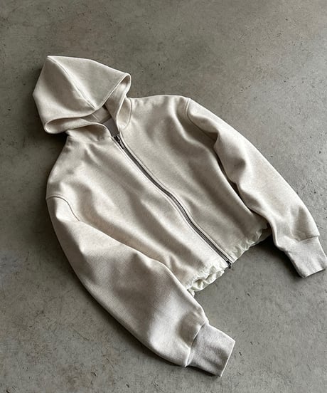 double zip short hoodie/3color