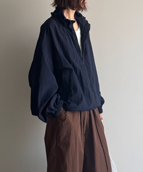 gather stand collar track jacket / 2color