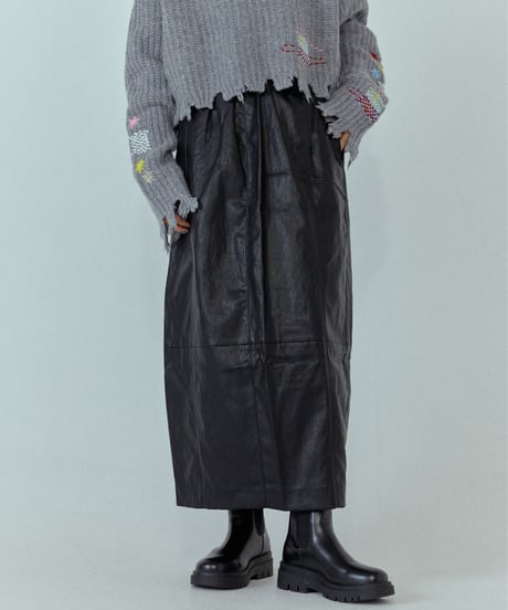 square leather skirt 2size/2color