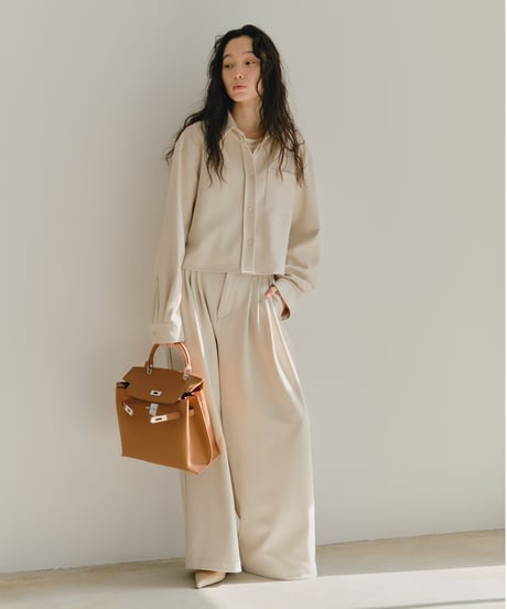 4 tuck drape slack（セットアップ対応)/2size/2color
