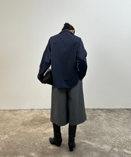 【FINE】pinstripe wide culotte shorts/3size/2color