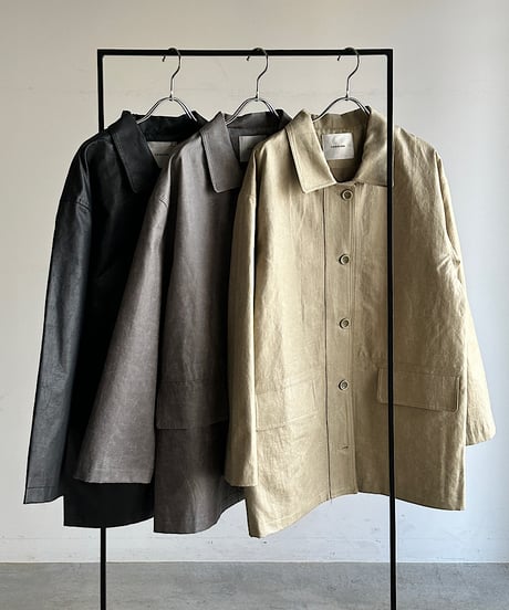 leather like shirt jacket/3color