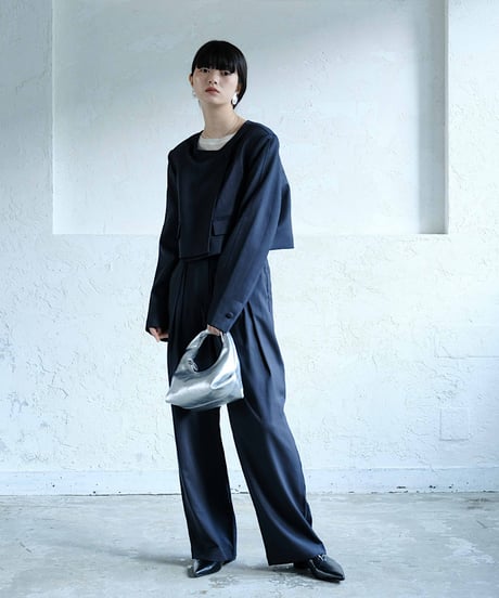 collarless jacket set up/3color/2size