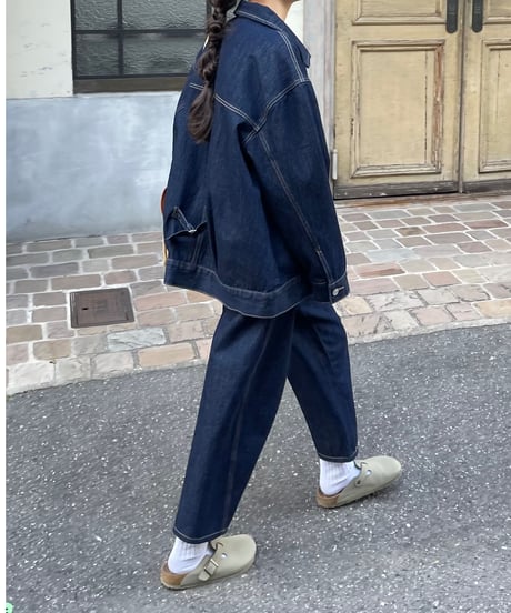 curve denim pants/2color/2size（setup対応）