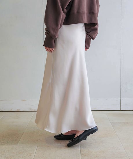 satin flared skirt/2colors/2size