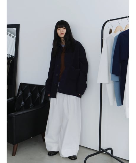 distressed twill jacket / 2color
