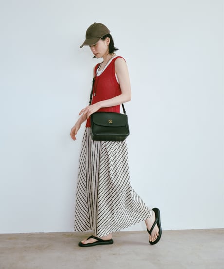stripe flare skirt