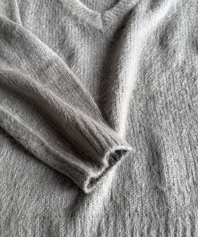 V neck mohair blend mixed color knit/4color | F