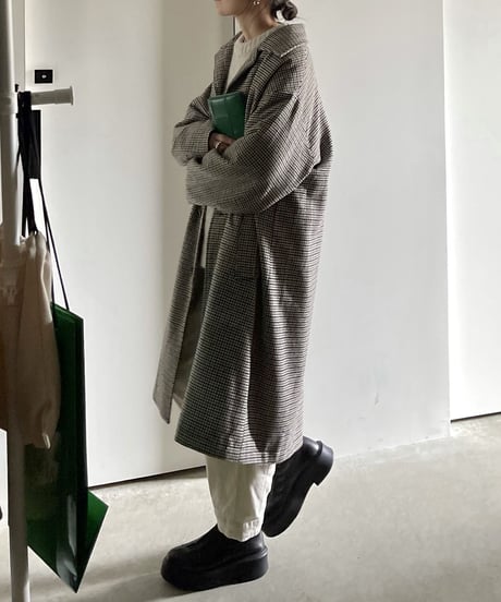 wool mix soutien collar plaid coat