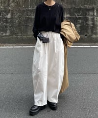 smooth cotton loose tapered pants/3color