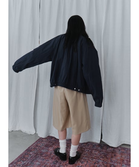 drawstring collar blouson / 2color