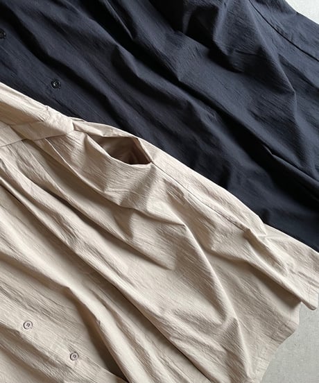 back pleats flare long OP/2color