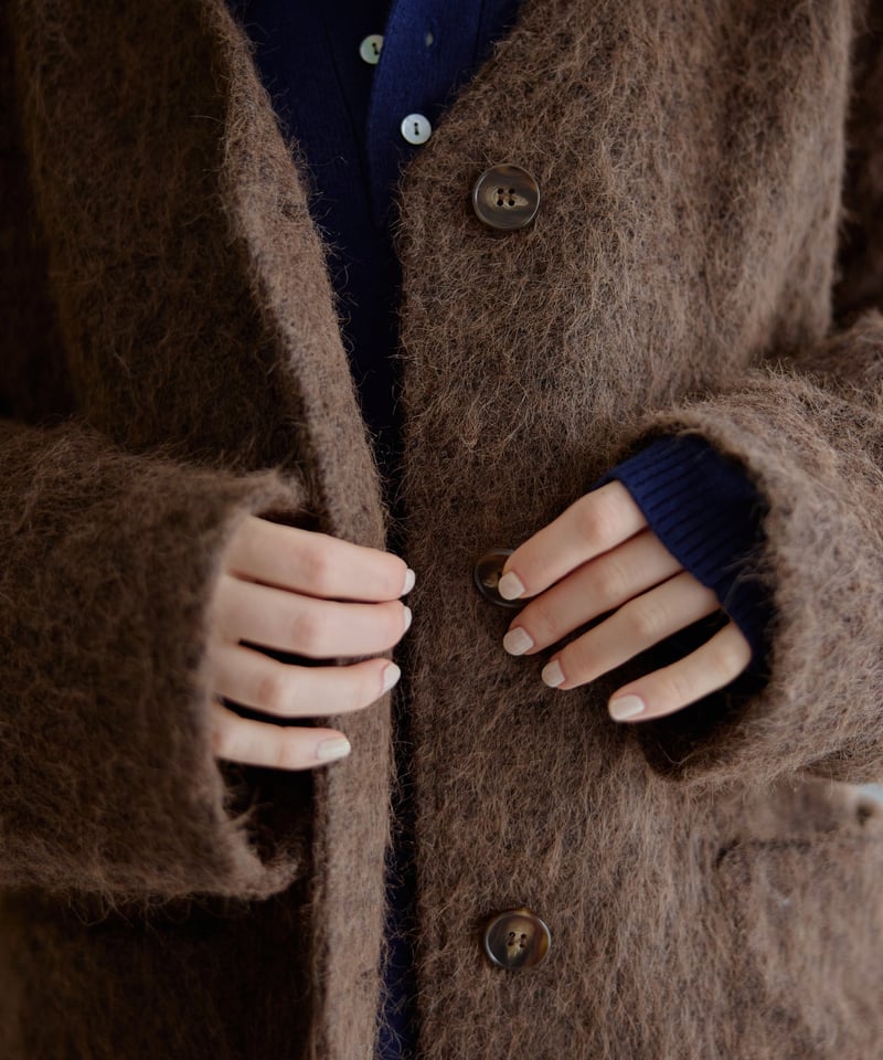 shaggy V-neck cardigan/3color | F A S H I R U