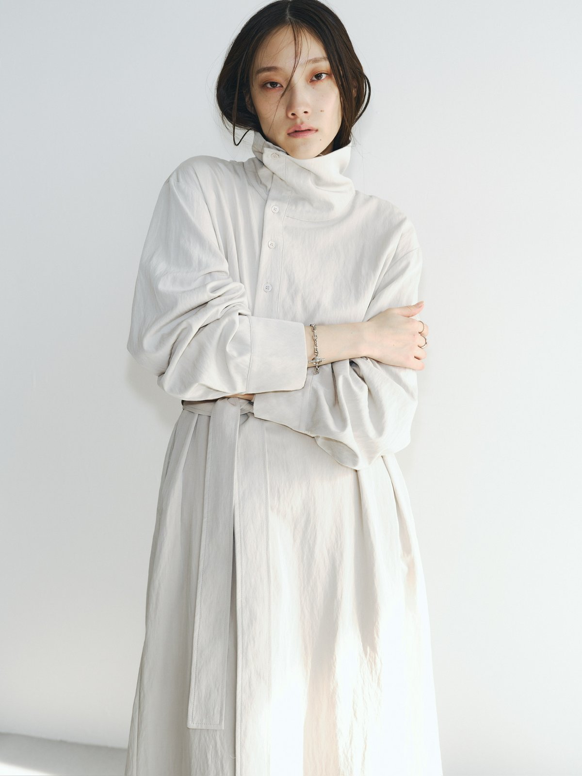 FINE】stand collar long OP/2color | F A S H I R U FINE】stand collar long OP/2color | F A S H I R U