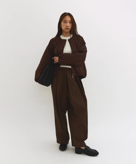 【FINE】gather no-collar blouson/2color