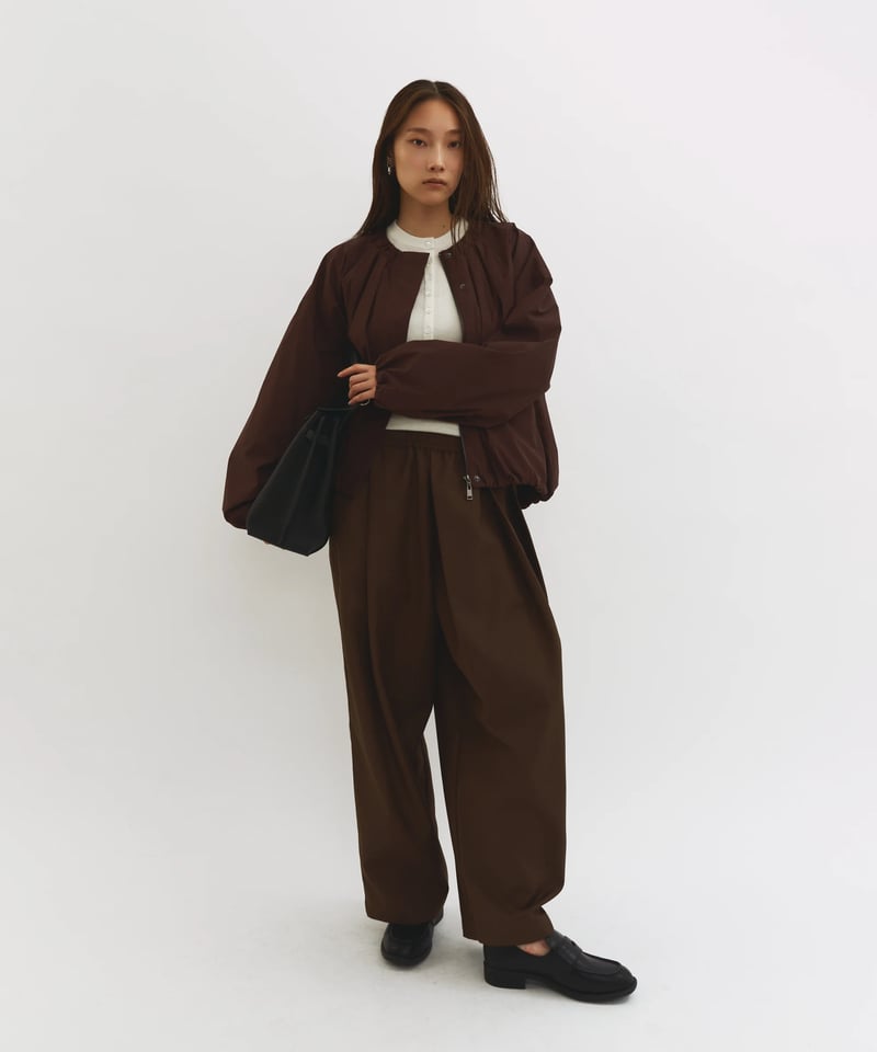 FINE】gather no-collar blouson/2color | F A S H