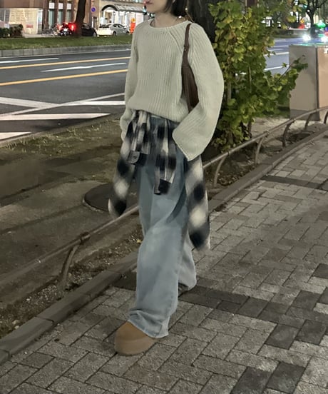 loose denim pants/2size